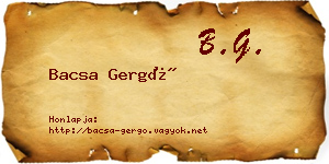 Bacsa Gergő névjegykártya